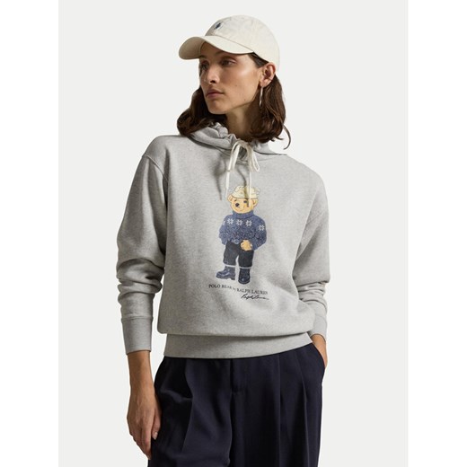 Polo Ralph Lauren Bluza 211947964001 Szary Relaxed Fit ze sklepu MODIVO w kategorii Bluzy damskie - zdjęcie 182682488