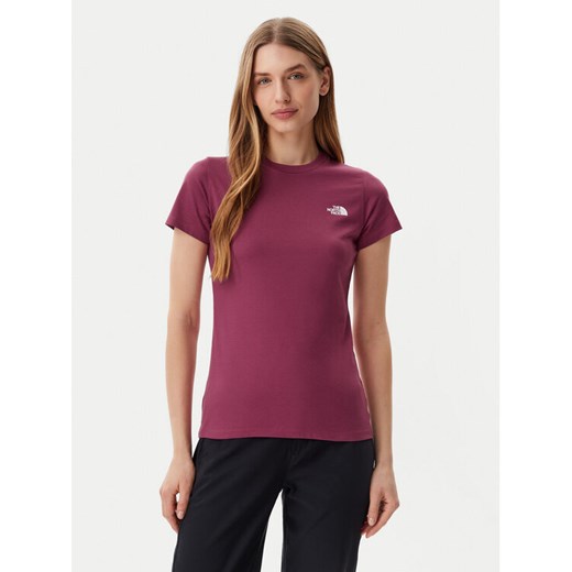 The North Face T-Shirt Simple Dome NF0A87NH Różowy Regular Fit ze sklepu MODIVO w kategorii Bluzki damskie - zdjęcie 182682588