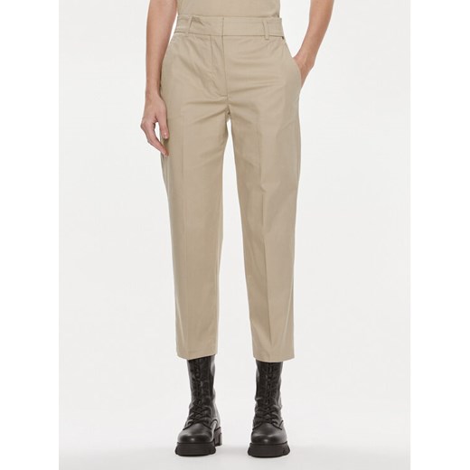 Tommy Hilfiger Chinosy WW0WW40504 Beżowy Straight Fit ze sklepu MODIVO w kategorii Spodnie damskie - zdjęcie 182682749