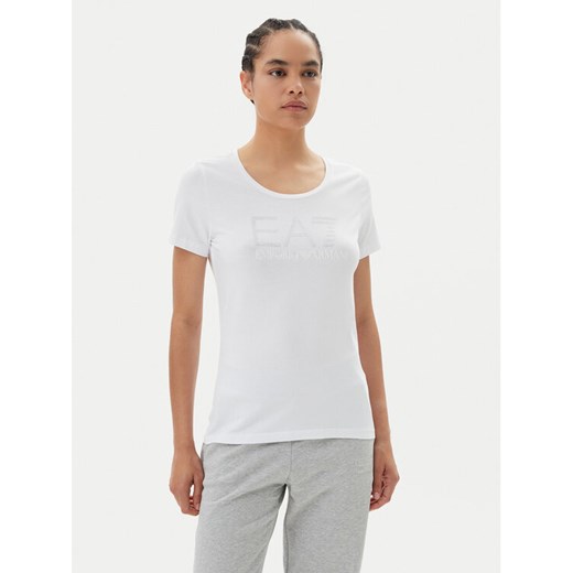 EA7 Emporio Armani T-Shirt 7W000094 AF10373 U0002 Biały Slim Fit ze sklepu MODIVO w kategorii Bluzki damskie - zdjęcie 182682785