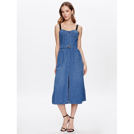 Pinko Sukienka jeansowa Attaccante PE 23 PDEN 100700 A0ML Niebieski Regular Fit ze sklepu MODIVO w kategorii Sukienki - zdjęcie 182682789
