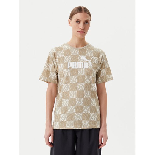 Puma T-Shirt Ess Graphic 685070 Beżowy Loose Fit ze sklepu MODIVO w kategorii Bluzki damskie - zdjęcie 182682886
