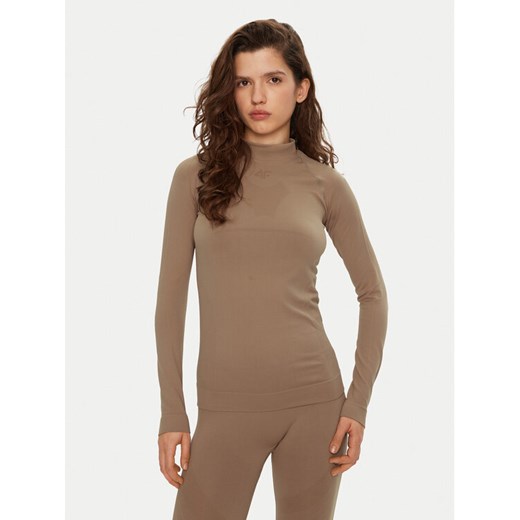4F Bielizna termoaktywna górna 4FWAW24USEAF156 Brązowy Slim Fit ze sklepu MODIVO w kategorii Bielizna termoaktywna damska - zdjęcie 182682895