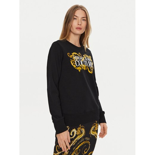 Versace Jeans Couture Bluza 77HAIE05 Czarny Regular Fit ze sklepu MODIVO w kategorii Bluzy damskie - zdjęcie 182682979