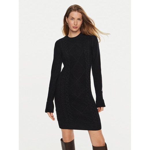 Guess Sukienka dzianinowa Serena W4BK17 Z3HW0 Czarny Regular Fit ze sklepu MODIVO w kategorii Sukienki - zdjęcie 182683307