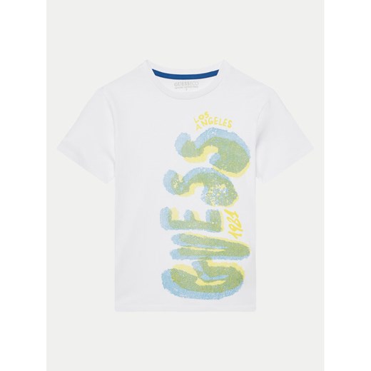 Guess Kids T-Shirt L5GI12K8HM4 Biały Classic Fit ze sklepu MODIVO w kategorii T-shirty chłopięce - zdjęcie 182683369