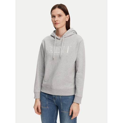 Gant Bluza 4200503 Szary Regular Fit ze sklepu MODIVO w kategorii Bluzy damskie - zdjęcie 182683457