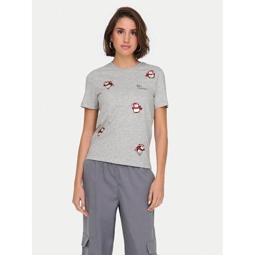 ONLY T-Shirt Kita 15331069 Szary Regular Fit ze sklepu MODIVO w kategorii Bluzki damskie - zdjęcie 182683639