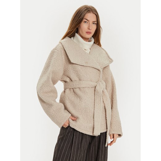 Gina Tricot Płaszcz zimowy 24039 Beżowy Oversize ze sklepu MODIVO w kategorii Płaszcze damskie - zdjęcie 182683656