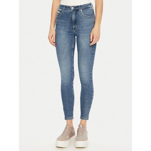 Calvin Klein Jeans Jeansy J20J224522 Niebieski Super Skinny Fit ze sklepu MODIVO w kategorii Jeansy damskie - zdjęcie 182683658