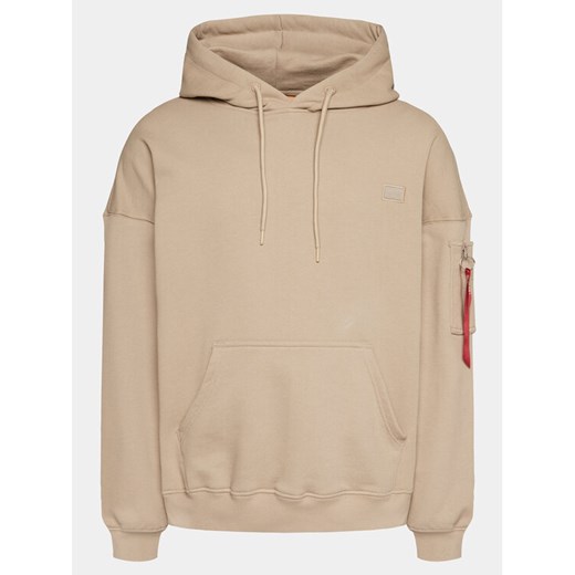 Alpha Industries Bluza Essentials 146335 Beżowy Relaxed Fit ze sklepu MODIVO w kategorii Bluzy męskie - zdjęcie 182683699