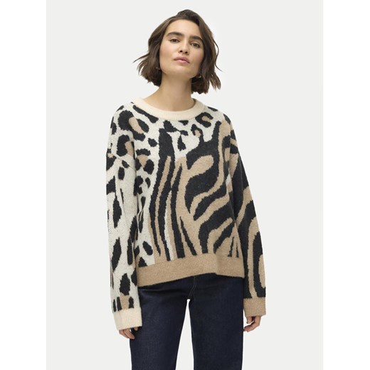 Vero Moda Sweter Kai 10310645 Beżowy Regular Fit ze sklepu MODIVO w kategorii Swetry damskie - zdjęcie 182683736