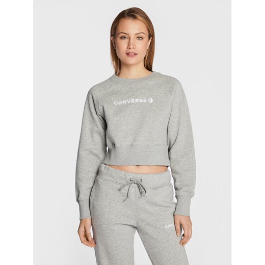 Converse Bluza Wordmark 10023716-A02 Szary Regular Fit ze sklepu MODIVO w kategorii Bluzy damskie - zdjęcie 182683739