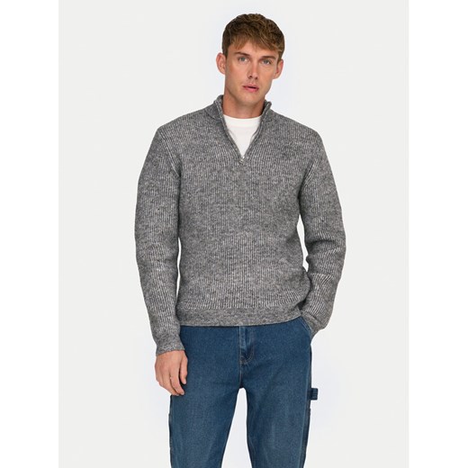 Only & Sons Sweter 22027686 Szary Regular Fit ze sklepu MODIVO w kategorii Swetry męskie - zdjęcie 182683929