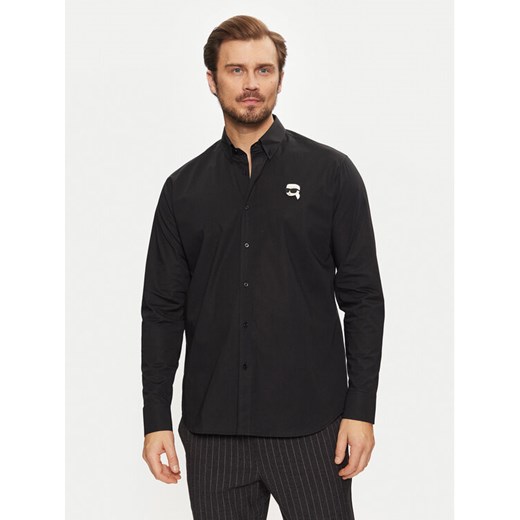 KARL LAGERFELD Koszula 605911 551671 Czarny Regular Fit ze sklepu MODIVO w kategorii Koszule męskie - zdjęcie 182683978