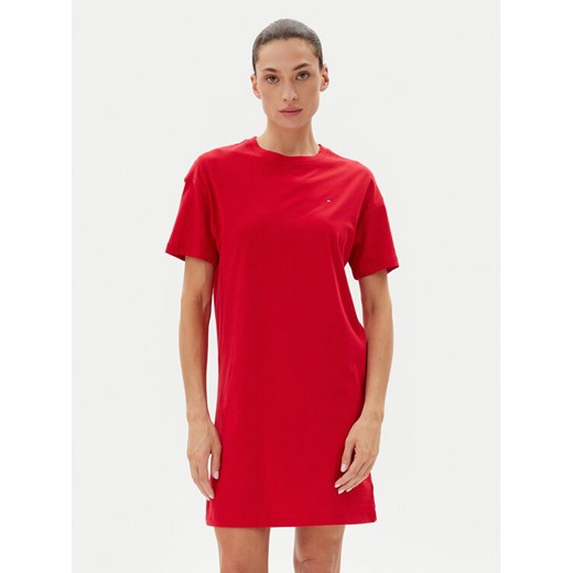 Tommy Hilfiger Koszula nocna UW0UW05767 Czerwony Regular Fit ze sklepu MODIVO w kategorii Koszule nocne - zdjęcie 182684057