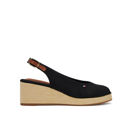 Tommy Hilfiger Espadryle Flag Mid Wedge Espad Slingback FW0FW08595 Czarny ze sklepu MODIVO w kategorii Espadryle damskie - zdjęcie 182684145