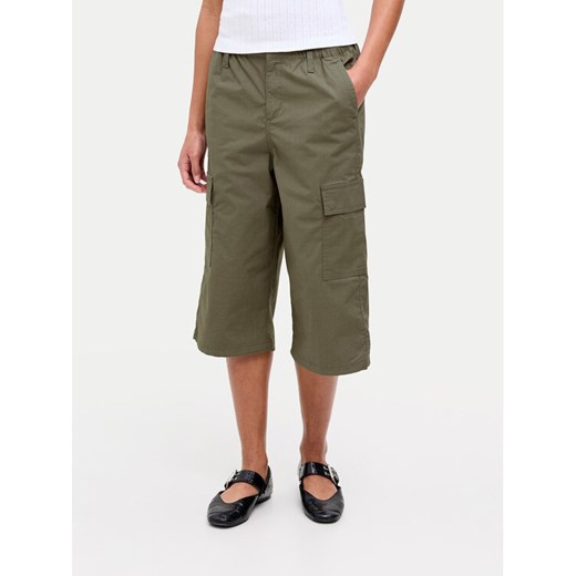 JJXX Spodnie capri Olga 12271698 Zielony Straight Fit ze sklepu MODIVO w kategorii Spodnie damskie - zdjęcie 182684377