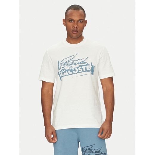 Lacoste T-Shirt TH0284 Écru Classic Fit ze sklepu MODIVO w kategorii T-shirty męskie - zdjęcie 182684396
