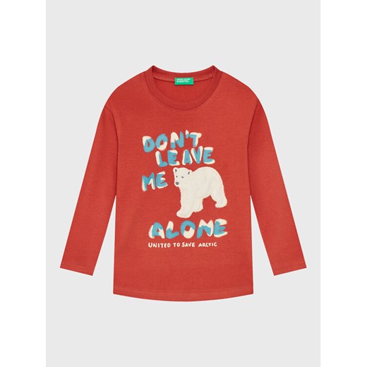 United Colors Of Benetton Bluzka 3YN4G106D Czerwony Regular Fit ze sklepu MODIVO w kategorii Bluzki dziewczęce - zdjęcie 182684416