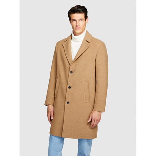 Sisley Płaszcz przejściowy 2VKFSN025 Brązowy Regular Fit ze sklepu MODIVO w kategorii Płaszcze męskie - zdjęcie 182684419