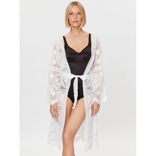 Selmark Kimono BC072 Biały Regular Fit Selmark 2 MODIVO