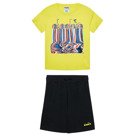Diadora Komplet t-shirt i szorty sportowe Logo Drip 102.177131 Żółty Regular Fit ze sklepu MODIVO w kategorii Komplety chłopięce - zdjęcie 182684485