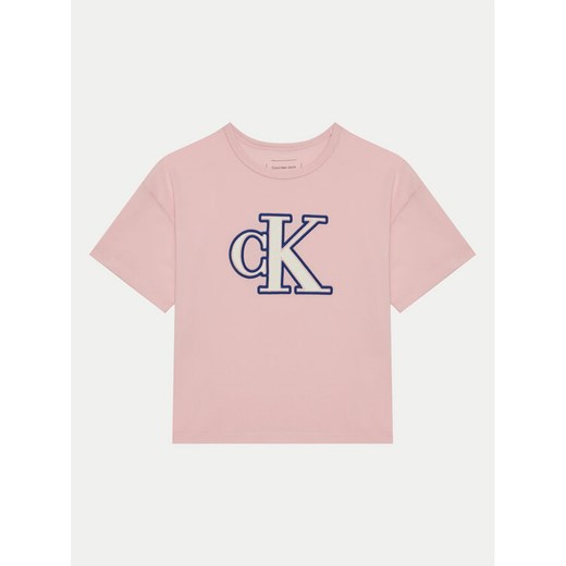 Calvin Klein Jeans T-Shirt IG0IG02806 Różowy Boxy Fit ze sklepu MODIVO w kategorii Bluzki dziewczęce - zdjęcie 182684558