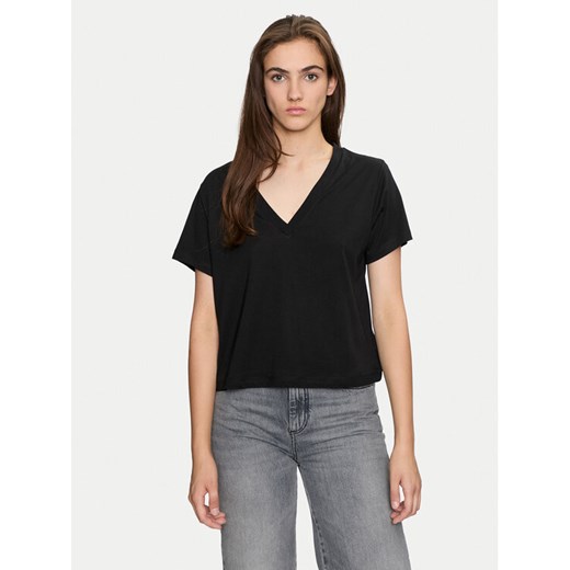 Sisley T-Shirt 3QU4L400L Czarny Regular Fit ze sklepu MODIVO w kategorii Bluzki damskie - zdjęcie 182684596