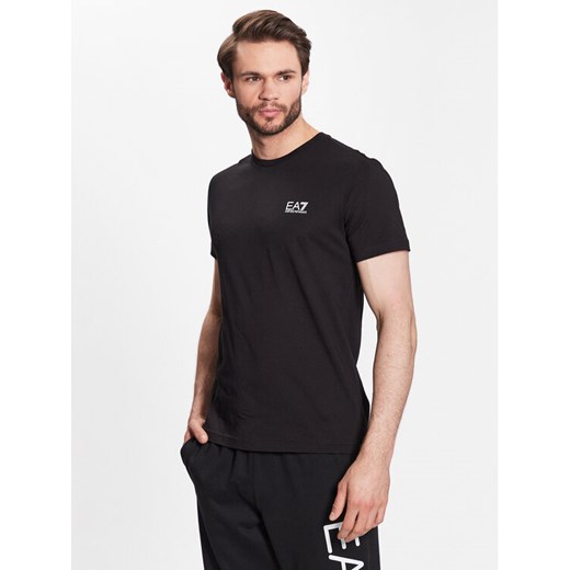 EA7 Emporio Armani T-Shirt 8NPT51 PJM9Z 1200 Czarny Regular Fit ze sklepu MODIVO w kategorii T-shirty męskie - zdjęcie 182684625