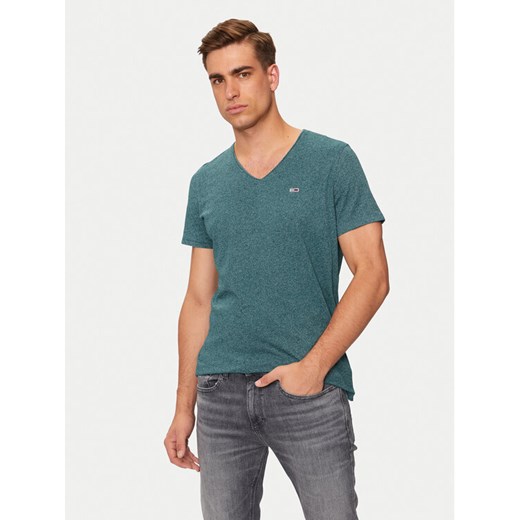 Tommy Jeans T-Shirt Jaspe DM0DM09587 Zielony Slim Fit ze sklepu MODIVO w kategorii T-shirty męskie - zdjęcie 182684635