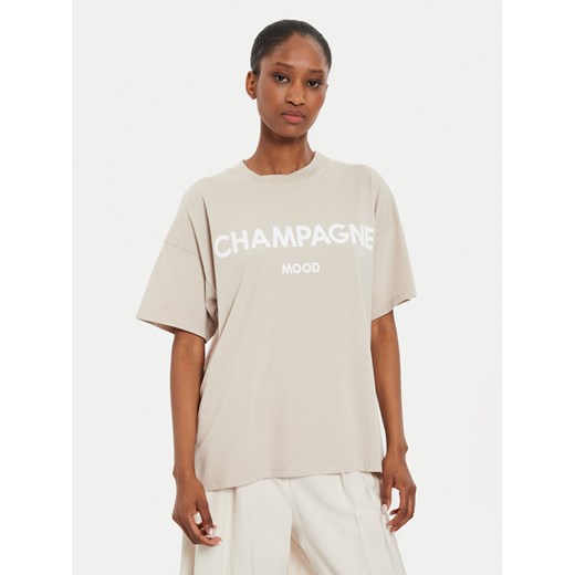 ViCOLO T-Shirt RB0399 Beżowy Regular Fit ze sklepu MODIVO w kategorii Bluzki damskie - zdjęcie 182684826