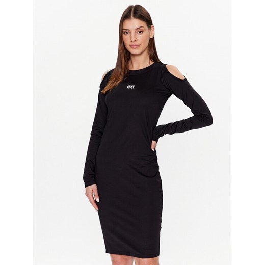 DKNY Sport Sukienka codzienna DP2D4737 Czarny Classic Fit ze sklepu MODIVO w kategorii Sukienki - zdjęcie 182684855