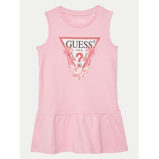 Guess Sukienka codzienna K4RK23 KA6W4 Różowy Regular Fit ze sklepu MODIVO w kategorii Sukienki dziewczęce - zdjęcie 182684876