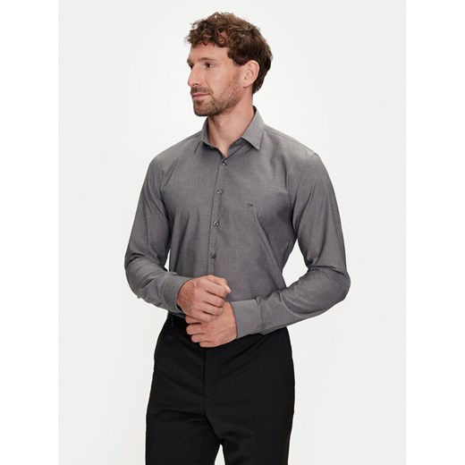 Calvin Klein Koszula K10K113165 Szary Slim Fit ze sklepu MODIVO w kategorii Koszule męskie - zdjęcie 182684949