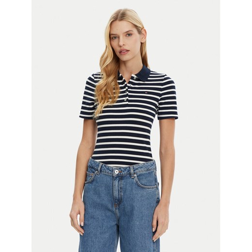 Tommy Hilfiger Polo 1985 WW0WW43225 Granatowy Slim Fit ze sklepu MODIVO w kategorii Bluzki damskie - zdjęcie 182684996