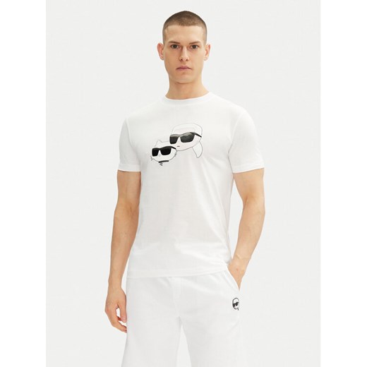 KARL LAGERFELD T-Shirt 755061 552241 Biały Regular Fit ze sklepu MODIVO w kategorii T-shirty męskie - zdjęcie 182685208