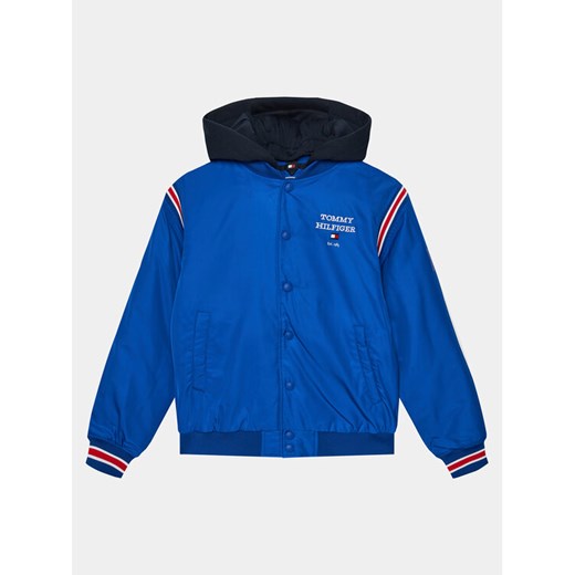 Tommy Hilfiger Kurtka bomber Th Logo Bomber Jacket KB0KB08742 Niebieski Regular Fit ze sklepu MODIVO w kategorii Kurtki chłopięce - zdjęcie 182685209