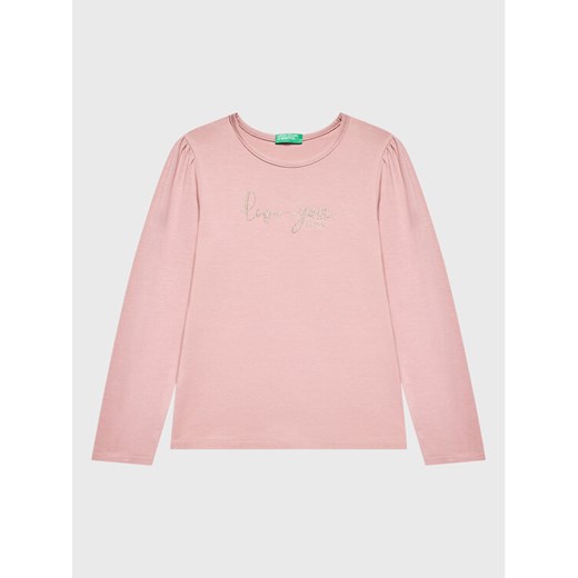 United Colors Of Benetton Bluzka 3P4ZG104R Różowy Regular Fit ze sklepu MODIVO w kategorii Bluzki dziewczęce - zdjęcie 182685288