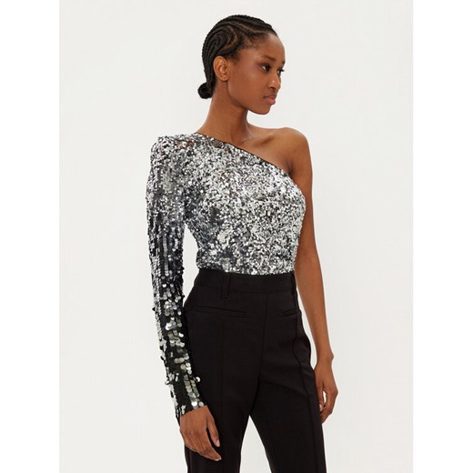 Patrizia Pepe Body 8M1625 A468-FE86 Srebrny Slim Fit ze sklepu MODIVO w kategorii Bluzki damskie - zdjęcie 182685338