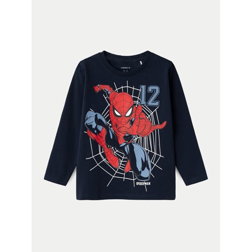 NAME IT Bluzka SPIDERMAN 13231947 Granatowy Regular Fit ze sklepu MODIVO w kategorii Bluzy i swetry - zdjęcie 182685345