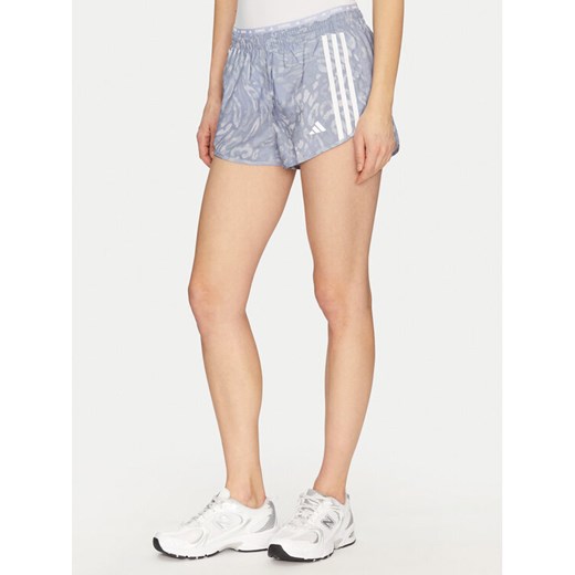 adidas Szorty sportowe Own the Run 3-Stripes JD7759 Niebieski Regular Fit ze sklepu MODIVO w kategorii Szorty - zdjęcie 182685369