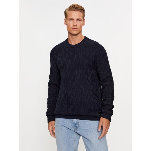 Hugo Sweter Sovrain 50492805 Granatowy Relaxed Fit ze sklepu MODIVO w kategorii Swetry męskie - zdjęcie 182685415
