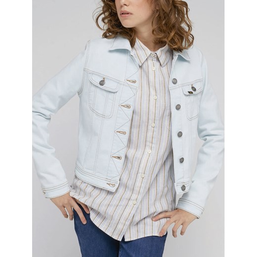 Lee Kurtka jeansowa Rider L54MGWB31 112330458 Błękitny Regular Fit ze sklepu MODIVO w kategorii Kurtki damskie - zdjęcie 182685438