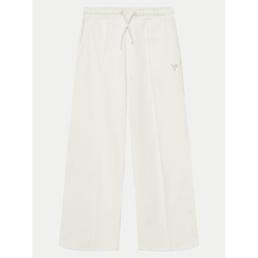 Guess Spodnie dresowe J5GQ11 KCRP0 Biały Relaxed Fit ze sklepu MODIVO w kategorii Spodnie dziewczęce - zdjęcie 182685439