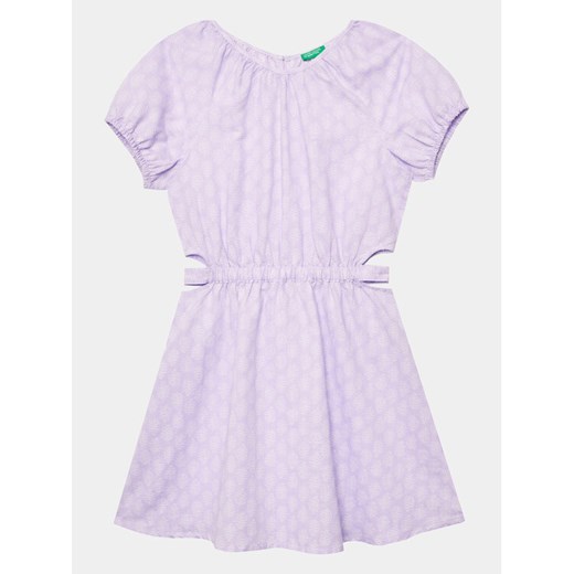 United Colors Of Benetton Sukienka codzienna 4XTWCV019 Fioletowy Regular Fit ze sklepu MODIVO w kategorii Sukienki dziewczęce - zdjęcie 182685448