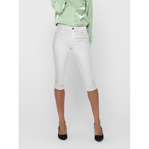 ONLY Spodnie capri 15136463 Biały Slim Fit ze sklepu MODIVO w kategorii Szorty - zdjęcie 182685457