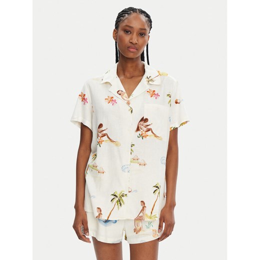 Seafolly Koszula Isla Palm 55398-TO Écru Regular Fit ze sklepu MODIVO w kategorii Koszule damskie - zdjęcie 182685576
