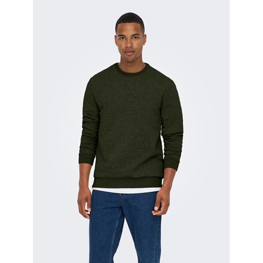 Only & Sons Bluza 22018683 Zielony Regular Fit ze sklepu MODIVO w kategorii Bluzy męskie - zdjęcie 182685669