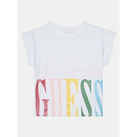 Guess T-Shirt J5RI00 K6YW4 Biały Regular Fit ze sklepu MODIVO w kategorii T-shirty chłopięce - zdjęcie 182685698